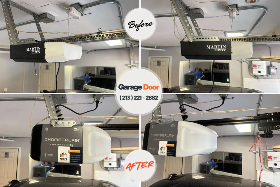 Before and after: garage door repair Tinton Falls, NJ